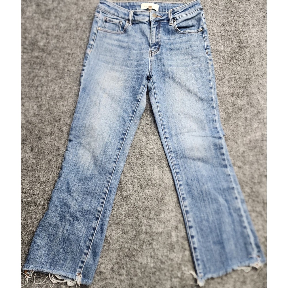 RISEN JEANS Womens Blue Denim Light Wash Straight Leg Jeans, 5-Pocket, 9/29
